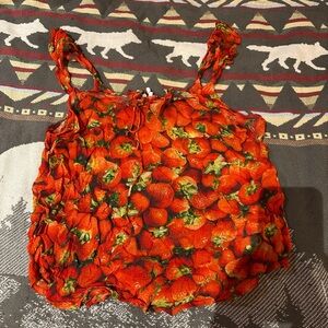 Anthropologie Red Strawberry Camisole